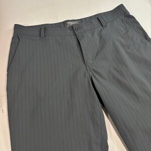 Nike Golf Pants Men 34X32 Dri-Fit Grey Pinstripe Tour Performance Chino Straight